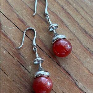 Chocolate Jade Drop Earrings | Sterling Silver | Natural Gemstone
